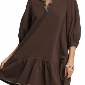Chic Brown Tunic Dress